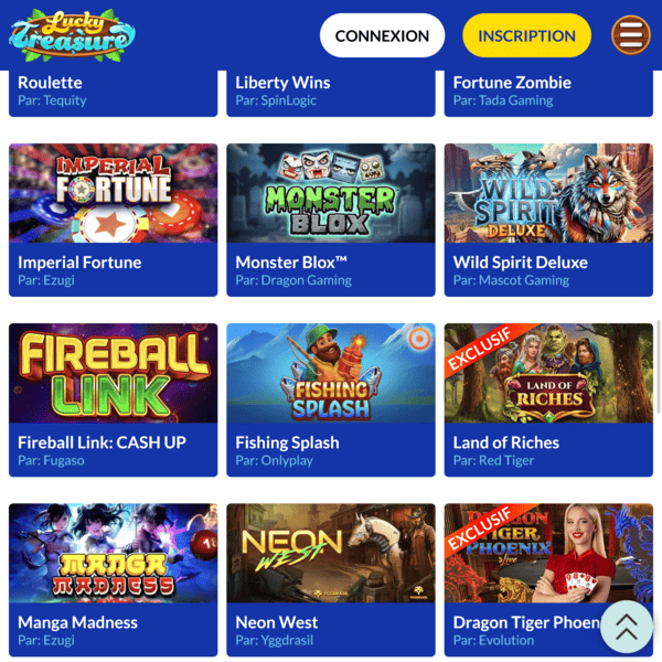 Lucky Treasure Casino — 200% sur le premier dépôt